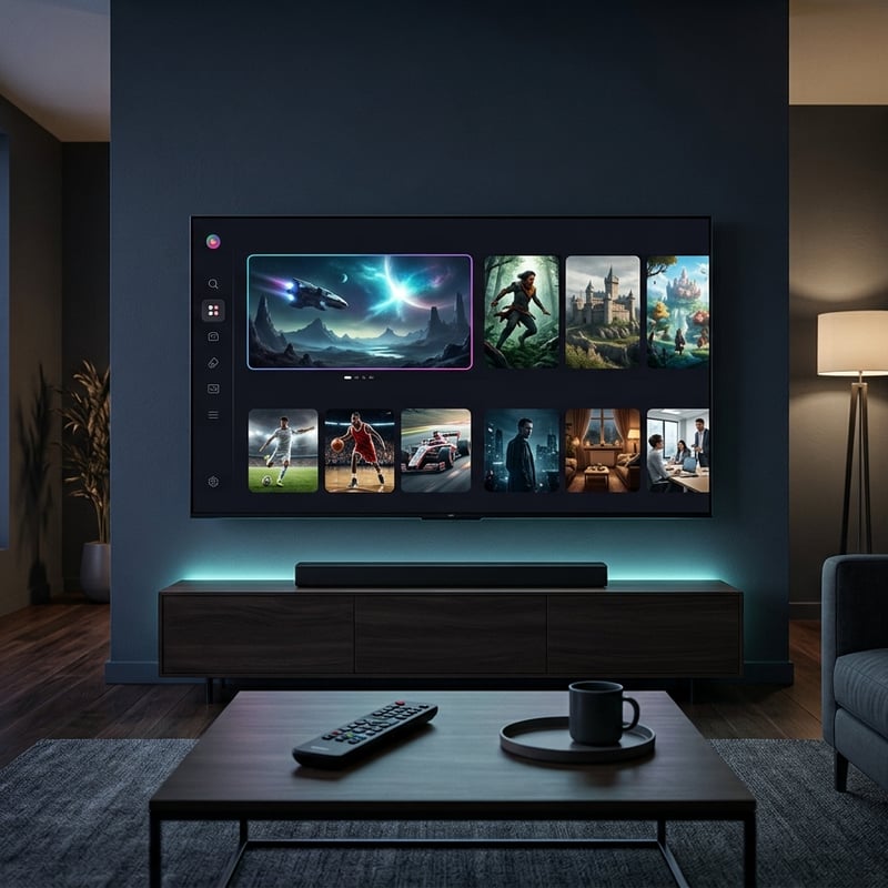 A flat screen TV with a picture of a castle on it.