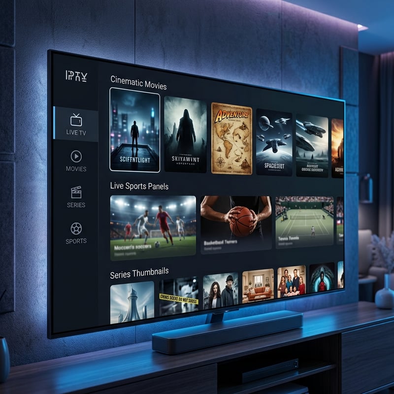 A flat screen TV with a menu of movies and shows on it.