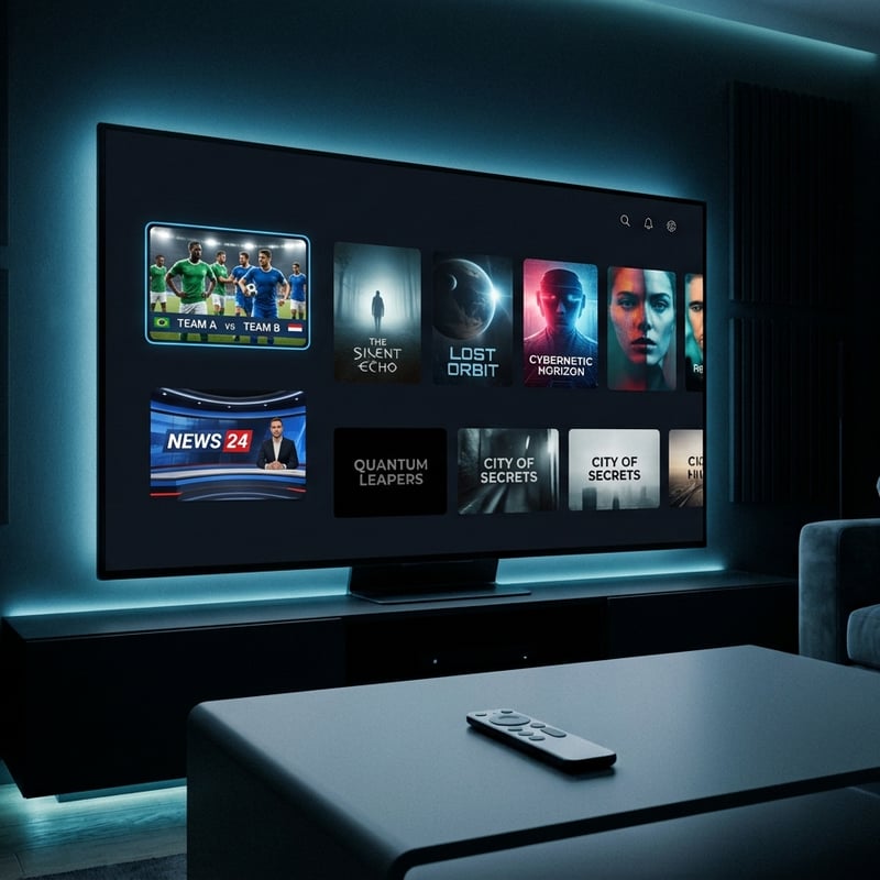 A large flat screen TV with a black frame and a remote control sitting on a table.