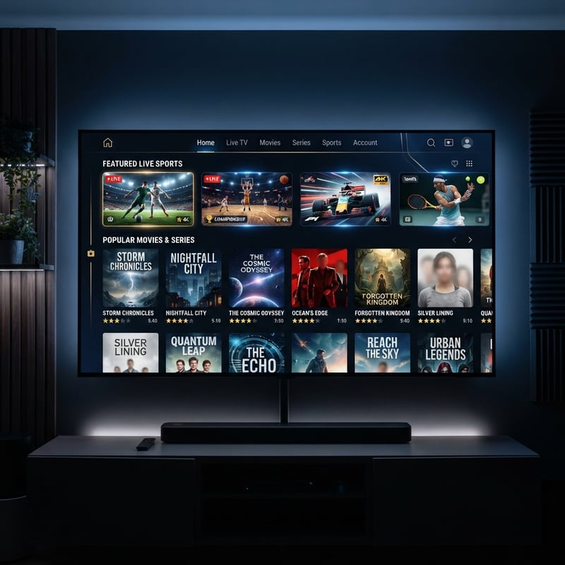 A large flat screen TV with a selection of movies and shows on it.