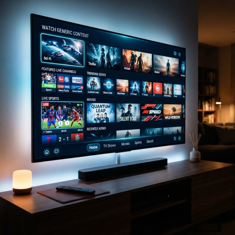 A flat screen TV with a menu on the screen.