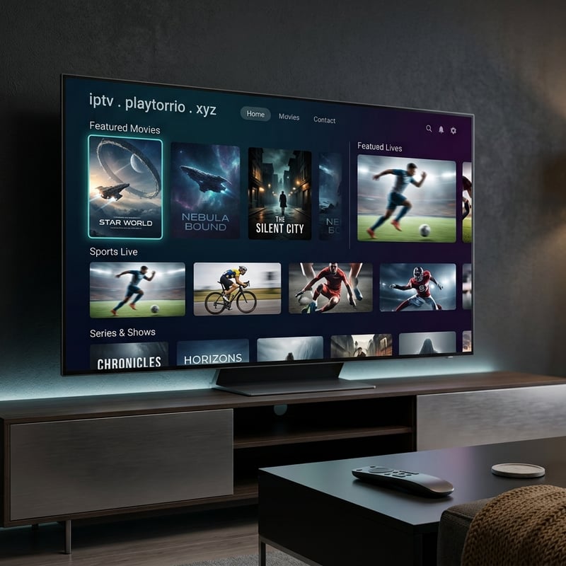 A large flat screen TV displaying a selection of movies and shows.