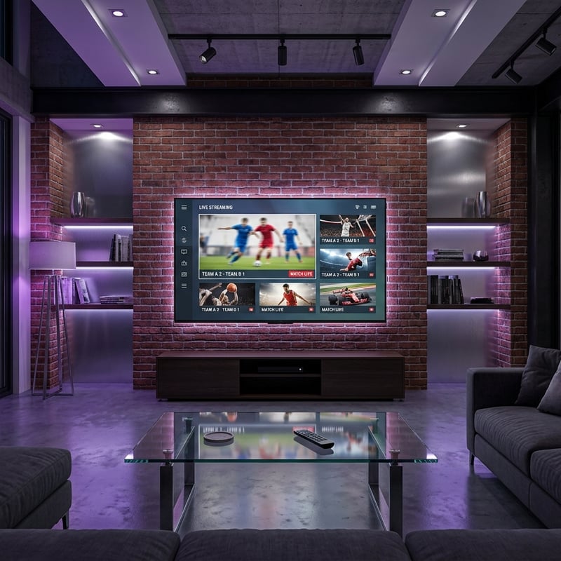 A flat screen TV with a sports game on the screen.