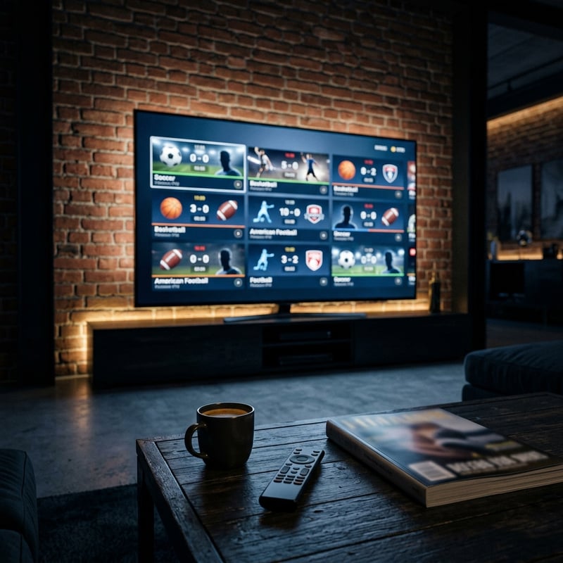 A flat screen TV displaying a video game with a remote control on a table.